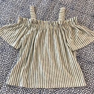 Lucky Brand pinstriped off shoulder sz S top